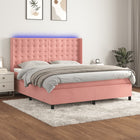 Boxspring met matras 180x200 cm roze fluweel