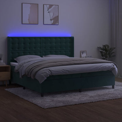 Boxspring Met Matras En Led Fluweel 200 x 200 cm