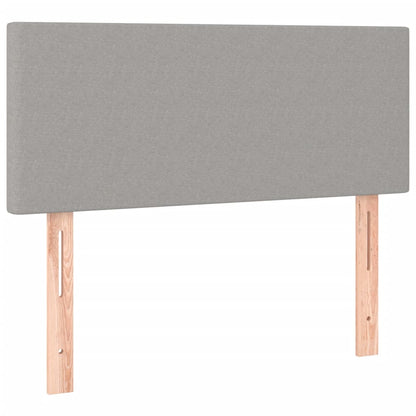 Boxspring Met Matras En Led Stof Lichtgrijs 80 x 200 cm Effen ontwerp