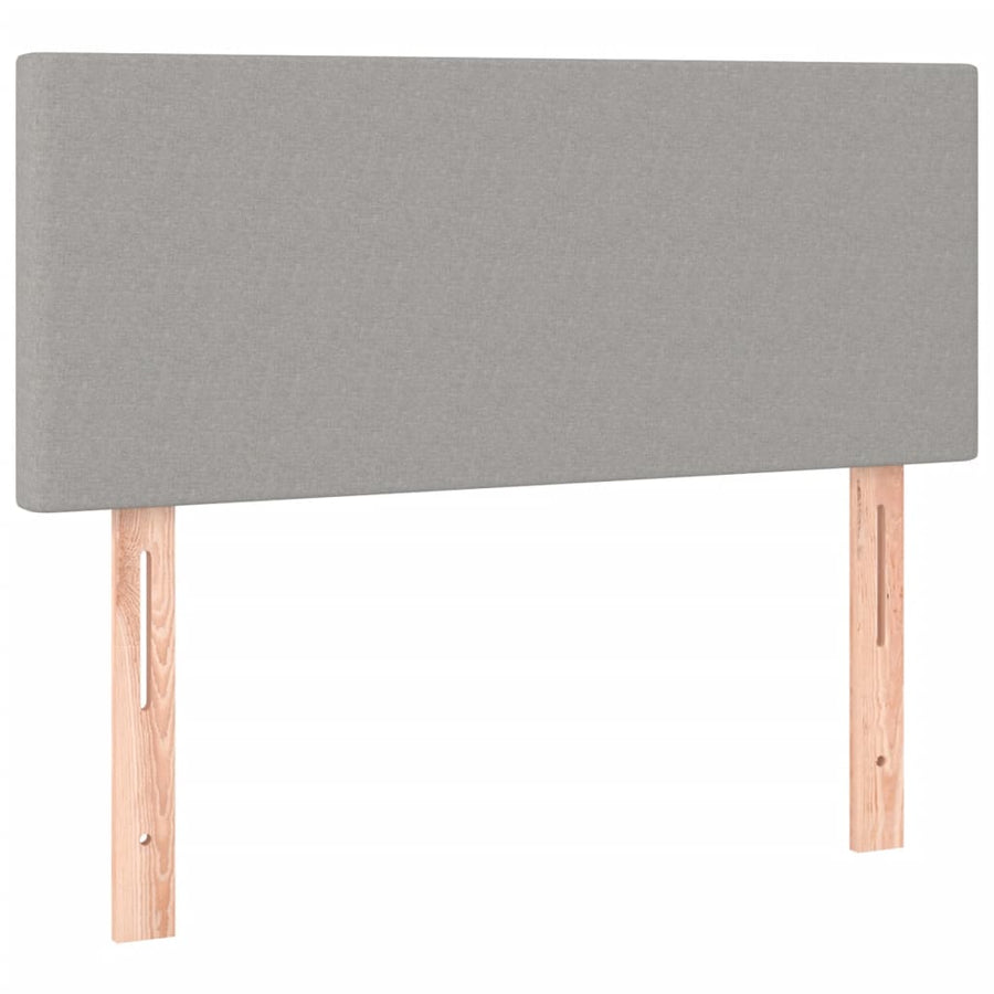 Boxspring Met Matras En Led Stof Lichtgrijs 80 x 200 cm Effen ontwerp