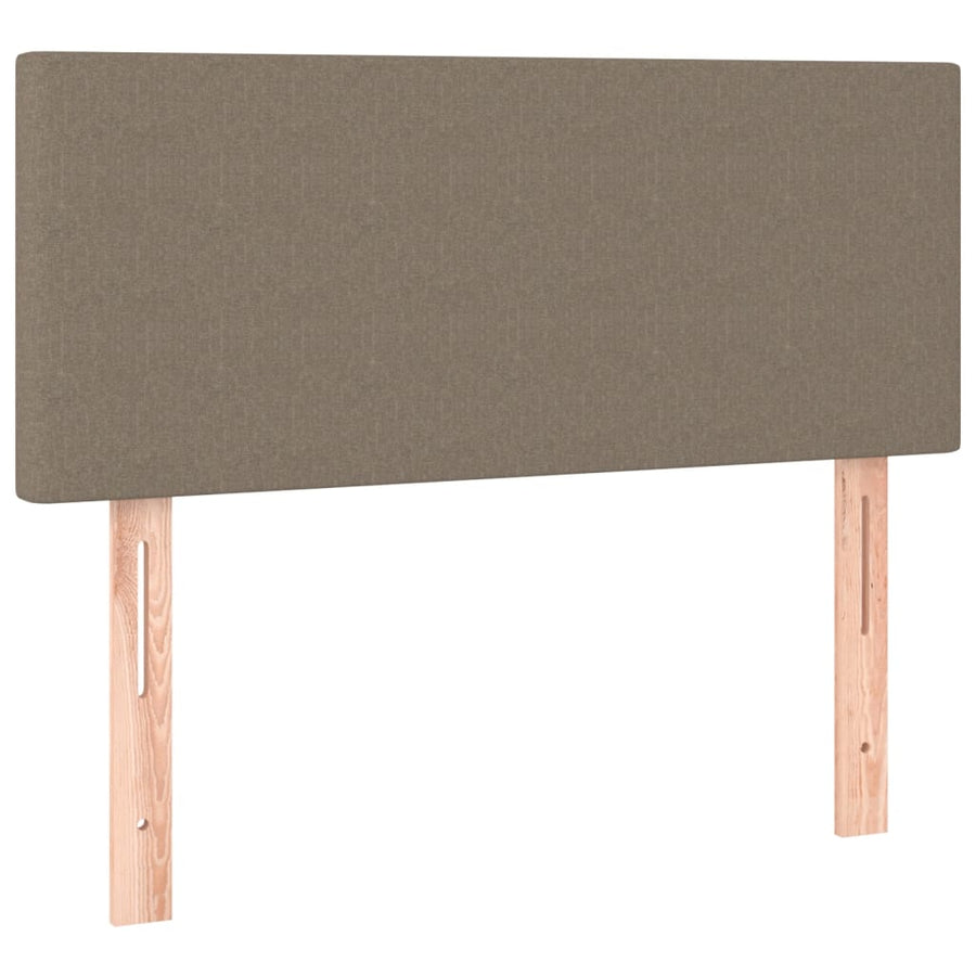 Boxspring met matras en LED stof taupe 80x200 cm 80 x 200 cm Effen ontwerp