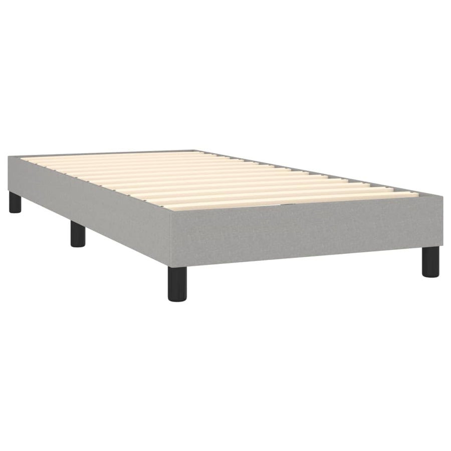 Boxspring Met Matras En Led Stof Lichtgrijs 90 x 200 cm Effen ontwerp