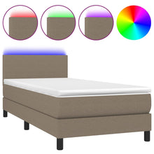 Boxspring met matras en LED stof taupe 80x200 cm 90 x 200 cm Taupe