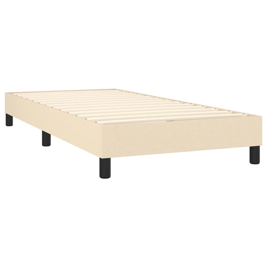 Boxspring met matras en LED stof crèmekleurig 80x200 cm 90 x 200 cm Effen ontwerp