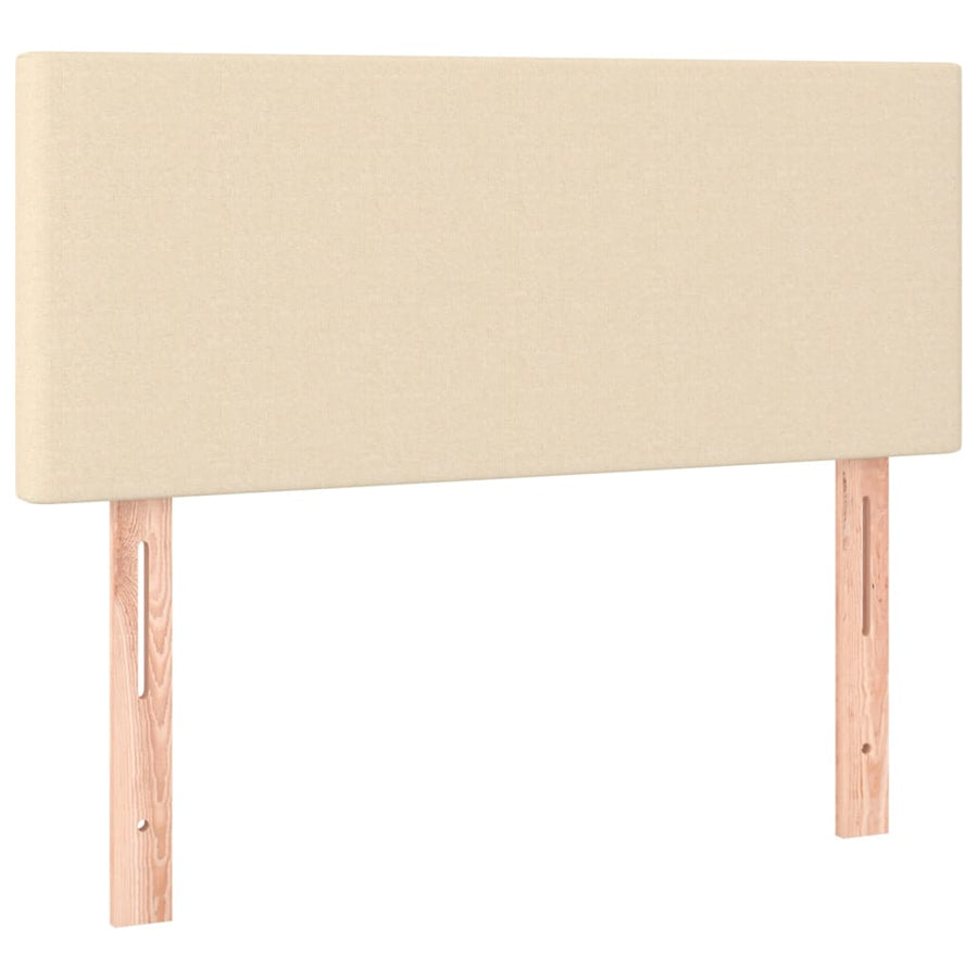 Boxspring met matras en LED stof crèmekleurig 80x200 cm 90 x 200 cm Effen ontwerp