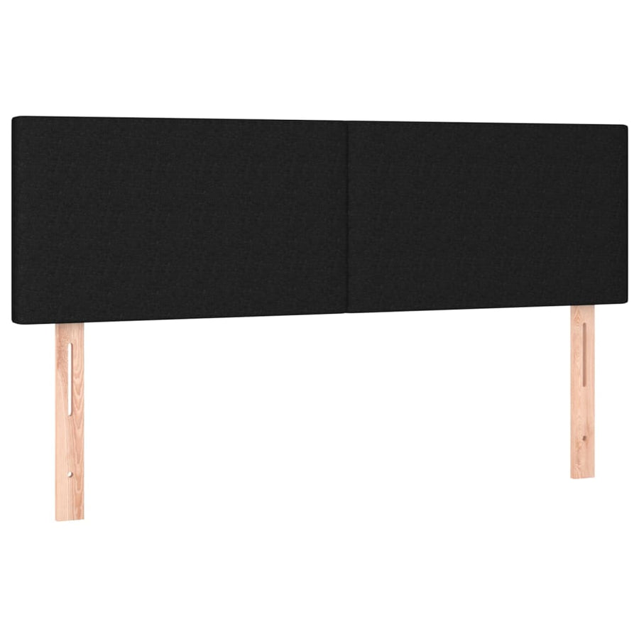 Boxspring Met Matras En Led Stof Zwart 140 x 190 cm Effen ontwerp