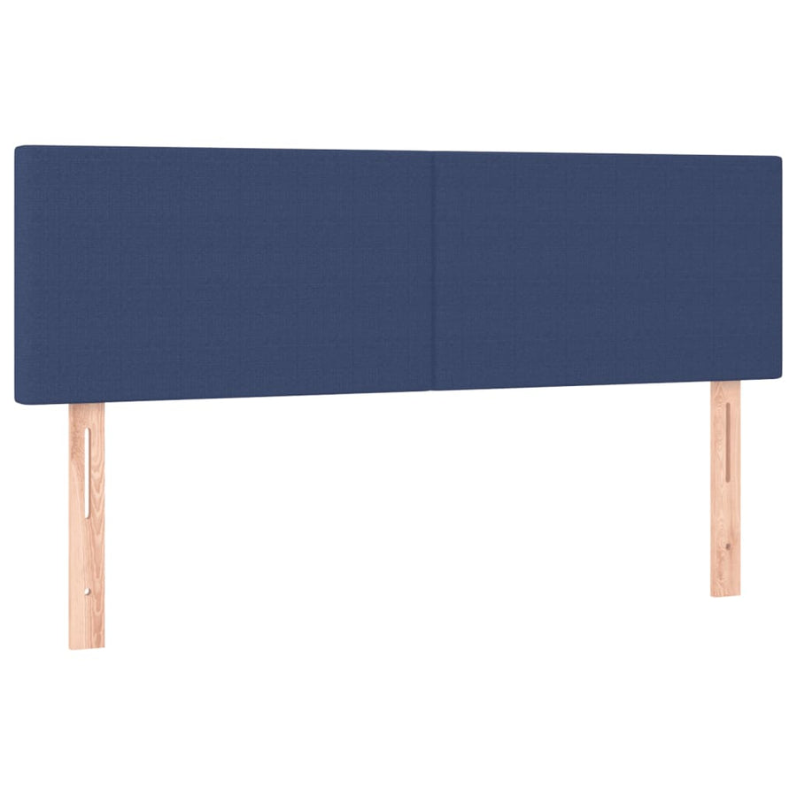 Boxspring met matras en LED stof blauw 140x190 cm 140 x 190 cm Blauw