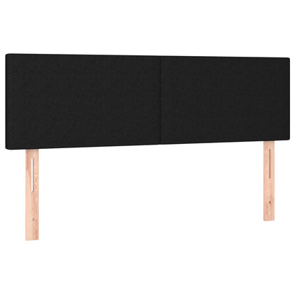 Boxspring Met Matras En Led Stof Zwart 140 x 200 cm Effen ontwerp