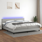 Boxspring met matras en LED 200x200 cm lichtgrijs