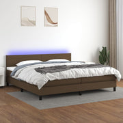Boxspring met matras en LED 200x200 cm donkerbruin