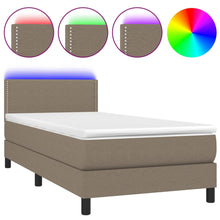 Boxspring met matras en LED stof taupe 80x200 cm 90 x 200 cm Taupe