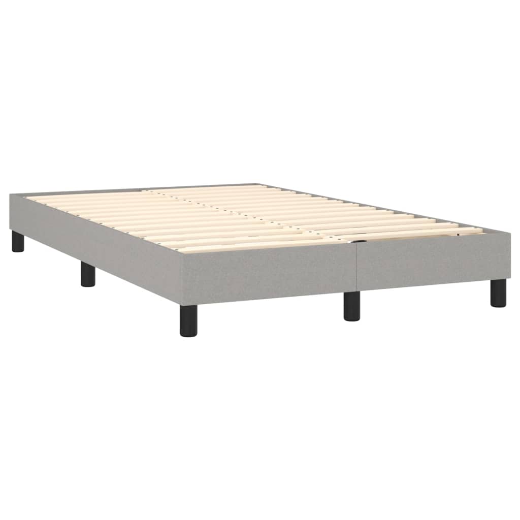 Boxspring Met Matras En Led Stof Lichtgrijs 120 x 200 cm Effen met spijkers