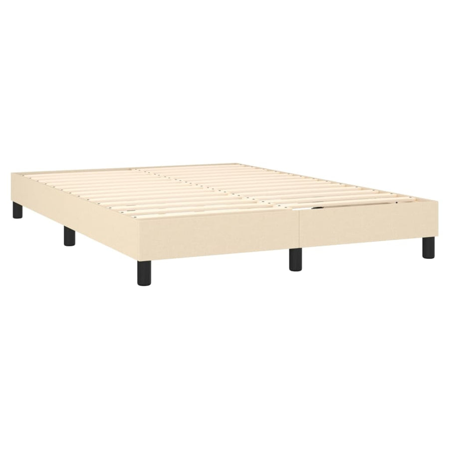 Boxspring met matras en LED stof crèmekleurig 140x190 cm 140 x 190 cm Crème