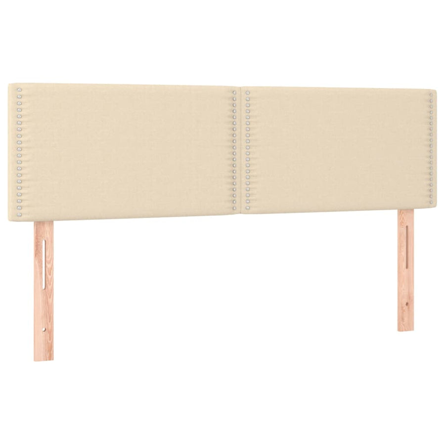 Boxspring met matras en LED stof crèmekleurig 140x190 cm 140 x 190 cm Crème