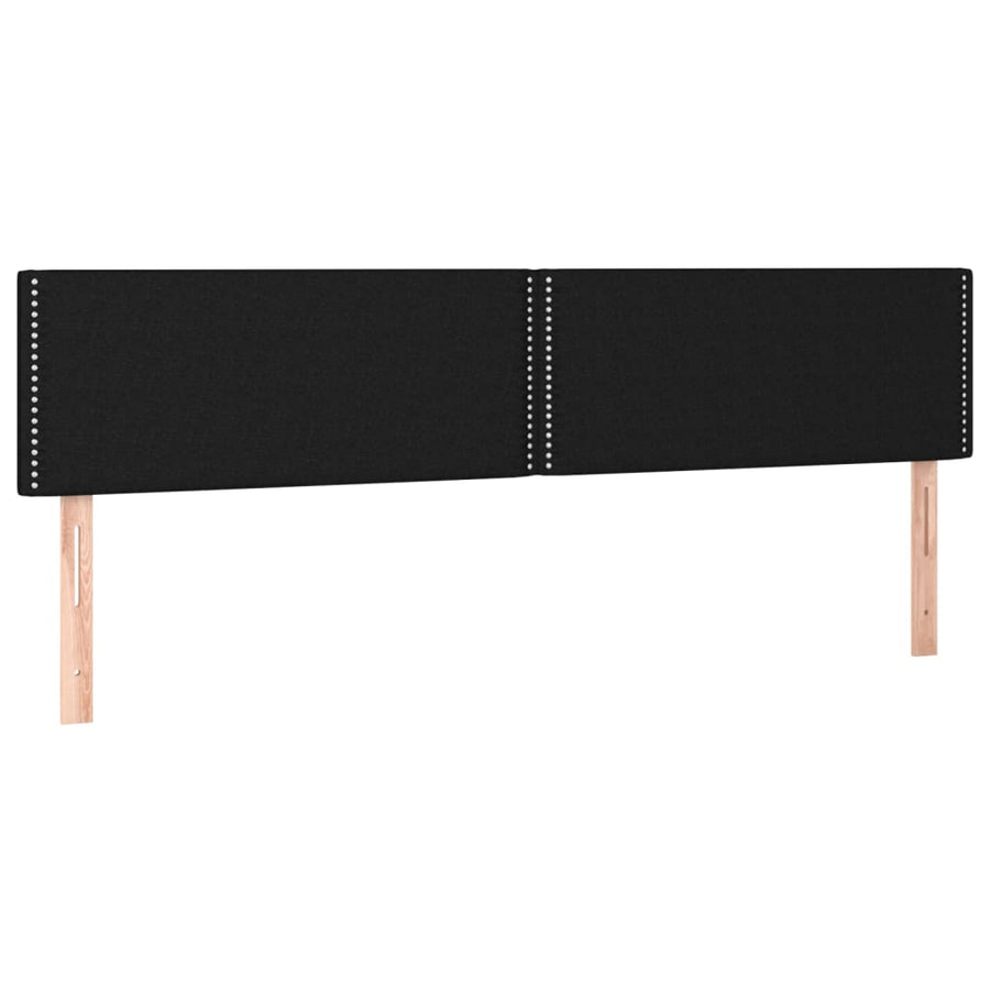 Boxspring Met Matras En Led Stof Zwart 180 x 200 cm Effen met spijkers