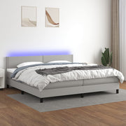 Boxspring met matras LED lichtgrijs 200x200 cm