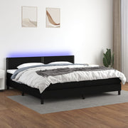 Boxspring met matras en LED 200x200 cm zwart