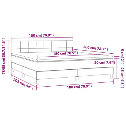 Boxspring Met Matras En Led Stof Blauw 180 x 200 cm Blok met vierkanten