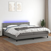 Boxspring met matras en LED 200x200 cm donkergrijs
