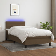 Boxspring met matras en LED 80x200 cm donkerbruin