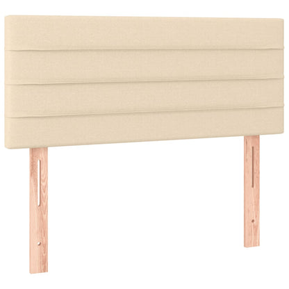 Boxspring met matras en LED stof crèmekleurig 80x200 cm 80 x 200 cm Horizontale strepen