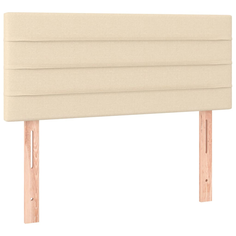 Boxspring met matras en LED stof crèmekleurig 90x190 cm 90 x 190 cm Crème