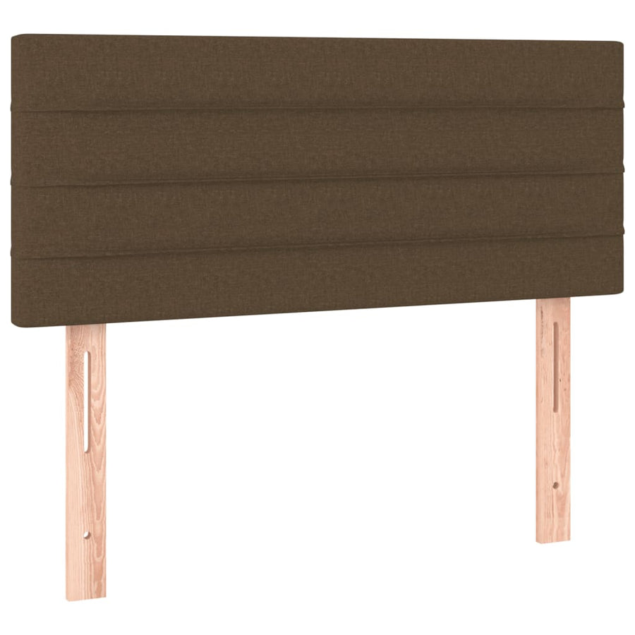 Boxspring Met Matras En Led Stof 80X200 Cm Donkerbruin 90 x 200 cm Horizontale strepen