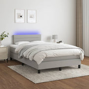 Boxspring met matras 120x200 cm lichtgrijs