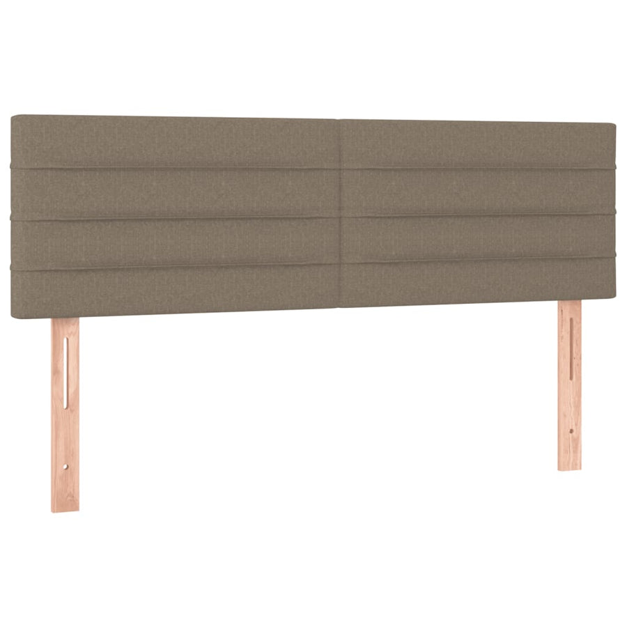 Boxspring met matras en LED stof taupe 140x190 cm 140 x 190 cm Horizontale strepen