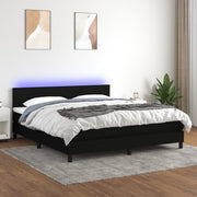 Boxspring met matras 160x200 cm zwart LED