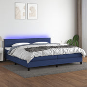 Boxspring met matras en LED blauw 200x200 cm