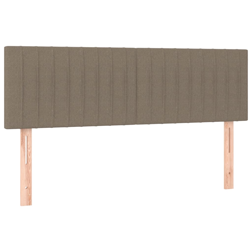 Boxspring Met Matras En Led Stof Taupe 140 x 200 cm Verticale strepen