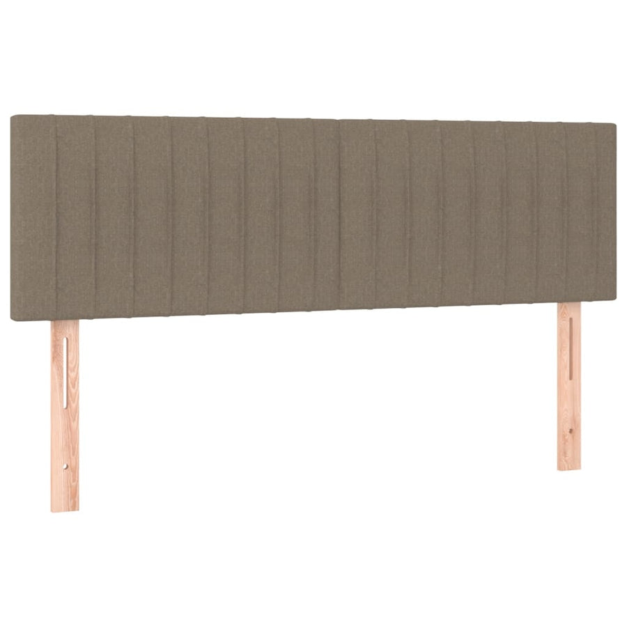 Boxspring Met Matras En Led Stof Taupe 140 x 200 cm Verticale strepen
