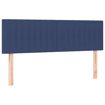 Boxspring Met Matras En Led Stof Blauw 140 x 200 cm Verticale strepen