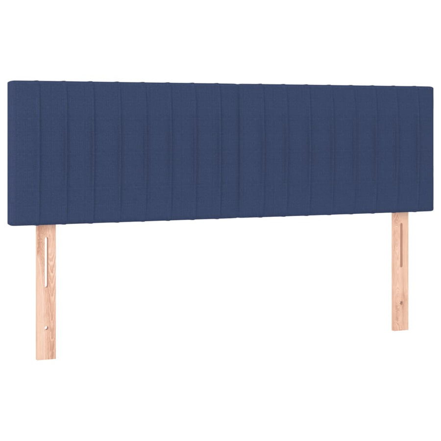 Boxspring Met Matras En Led Stof Blauw 140 x 200 cm Verticale strepen