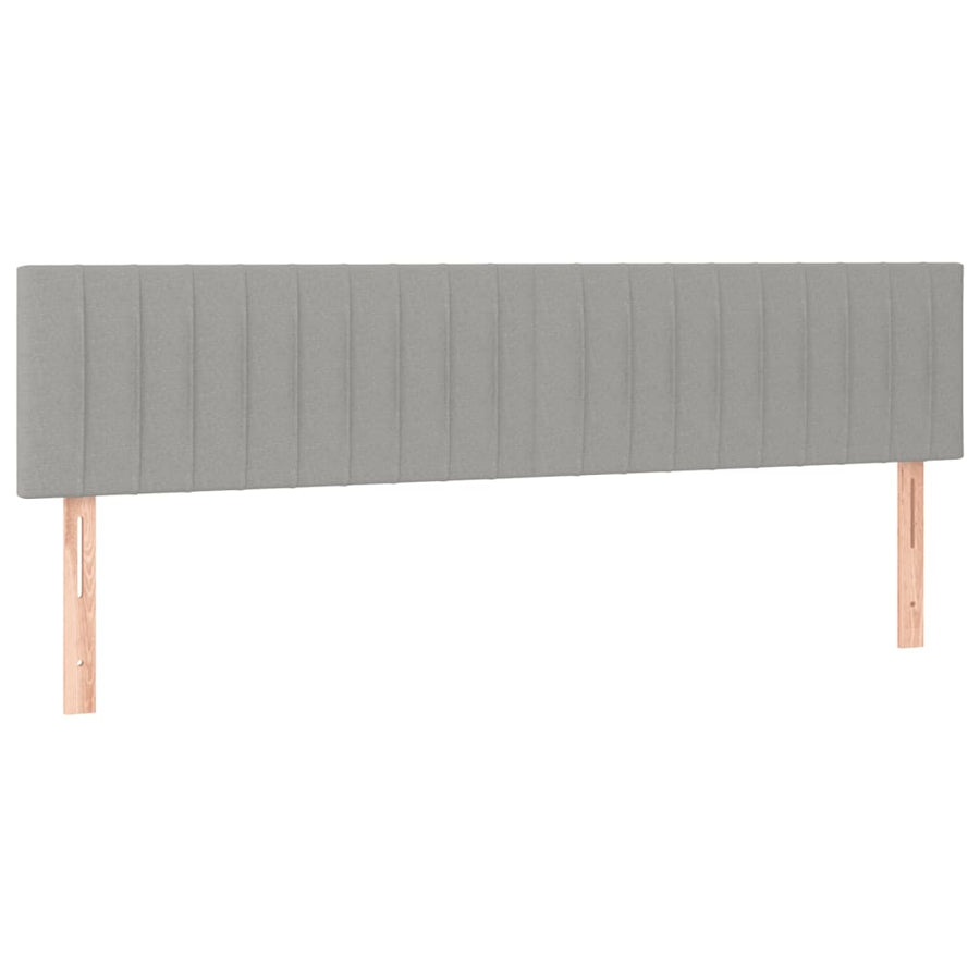 Boxspring Met Matras En Led Stof Lichtgrijs 160 x 200 cm Verticale strepen