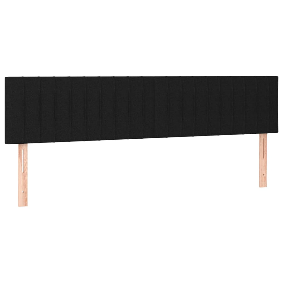 Boxspring Met Matras En Led Stof Zwart 160 x 200 cm Verticale strepen