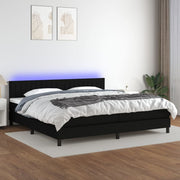 Boxspring met matras en LED 200x200 cm zwart
