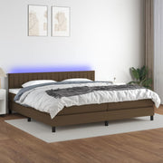 Boxspring met matras en LED 200x200 cm donkerbruin