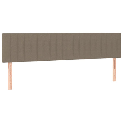 Boxspring met matras en LED stof taupe 200x200 cm 200 x 200 cm Taupe