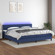 Boxspring met matras en LED 200x200 cm blauw