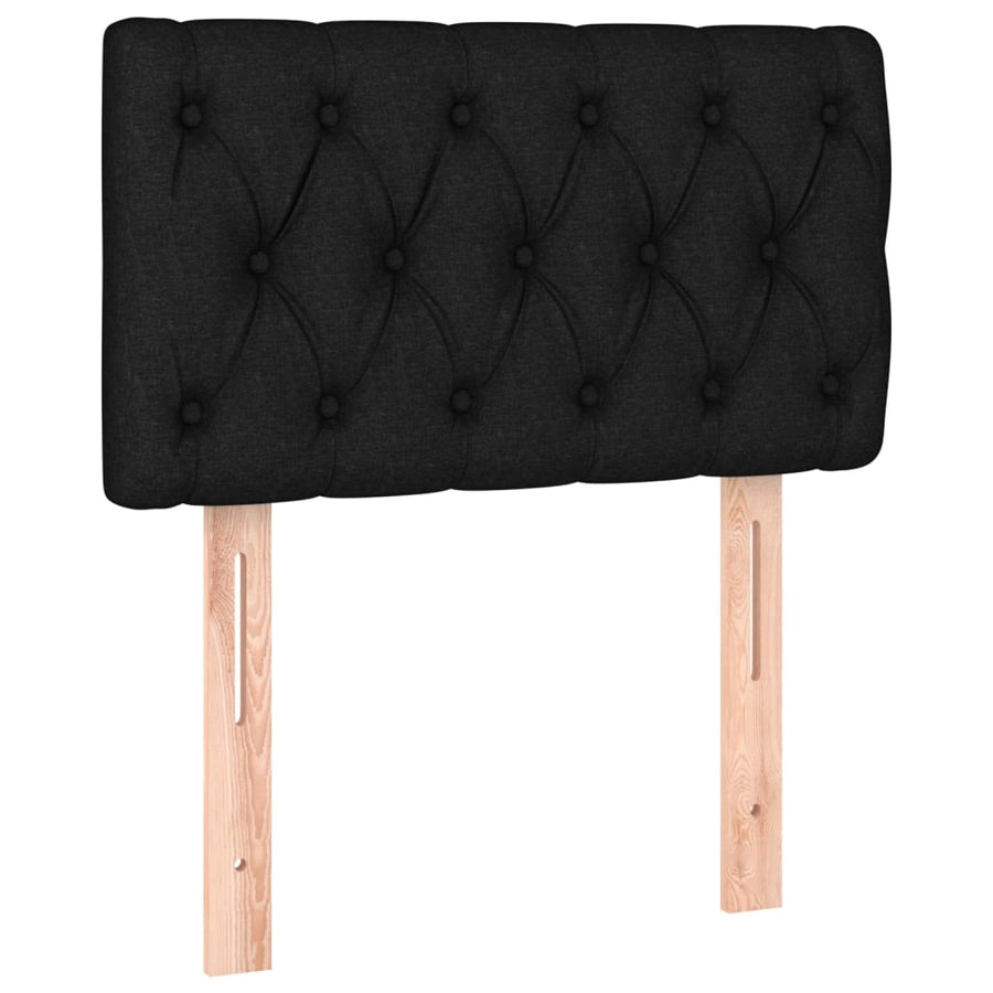 Boxspring Met Matras En Led Stof Zwart 80 x 200 cm Getuft ontwerp