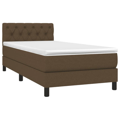 Boxspring Met Matras En Led Stof Donkerbruin 80 x 200 cm Getuft ontwerp