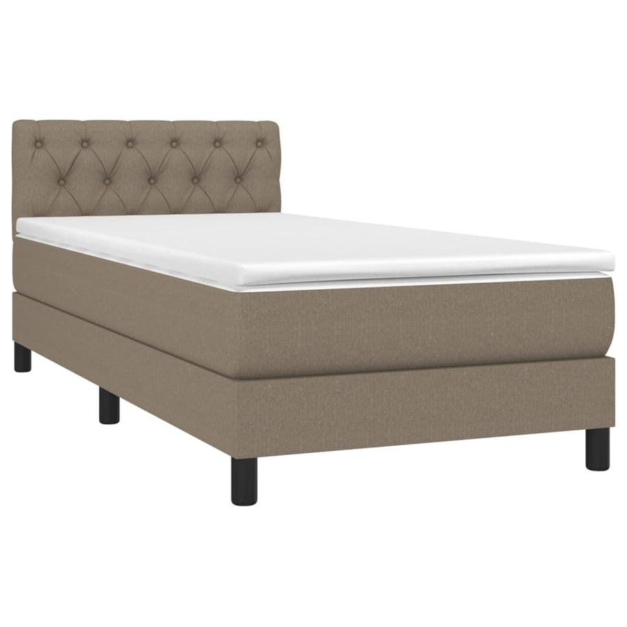 Boxspring met matras en LED stof taupe 80x200 cm 80 x 200 cm Taupe