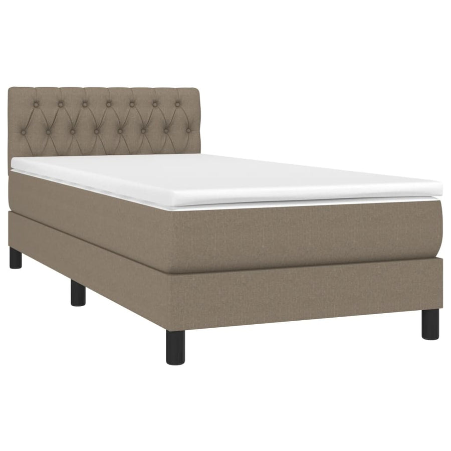 Boxspring met matras en LED stof taupe 80x200 cm 90 x 200 cm Getuft ontwerp