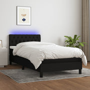 Boxspring met matras en LED 100x200 cm zwart