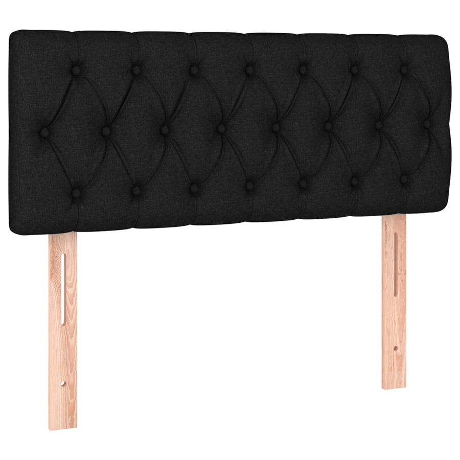 Boxspring Met Matras En Led Stof Zwart 120X200 Cm 120 x 200 cm Getuft ontwerp