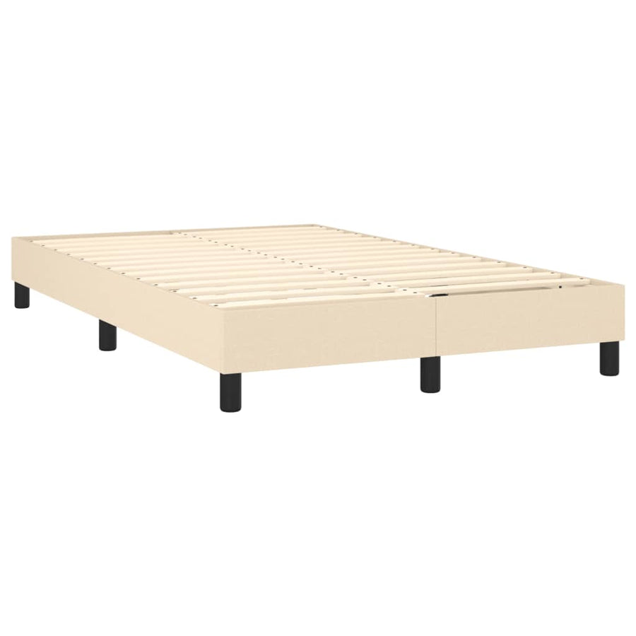 Boxspring Met Matras En Led Stof Crèmekleurig 120X200 Cm 120 x 200 cm Getuft ontwerp