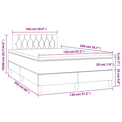 Boxspring Met Matras En Led Stof Crèmekleurig 120X200 Cm 120 x 200 cm Getuft ontwerp