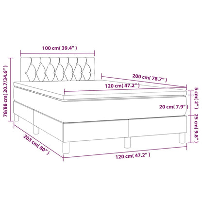 Boxspring Met Matras En Led Stof Blauw 120X200 Cm 120 x 200 cm Getuft ontwerp